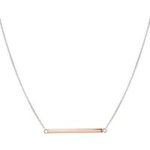 Argento Recycled Silver and Rose Gold Bar Necklace – 46cm