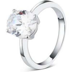 Argento Silver CZ Round Square Ring – 54