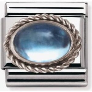 Nomination CLASSIC Silvershine Ornate Settings Light Blue Topaz Charm 330504/13