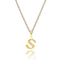 Alphabet Letter S Diamond pendant in 9ct Yellow Gold - Image 2