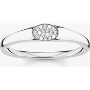 THOMAS SABO Silver Oval Cubic Zirconia Pavé Ring TR2315-051-14-50