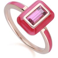 Siberian Waltz Purple Teeth & Baguette Rhodolite Ring in Rose Gold Plated Sterling Silver - Image 2