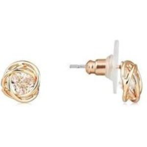 August Woods Rose Gold CZ Swirl Stud Earrings