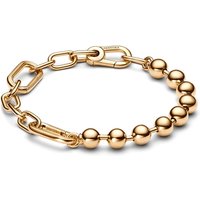 Pandora Gold Steel Bead & Hyperlink Chain Bracelet - 17cm - Image 2