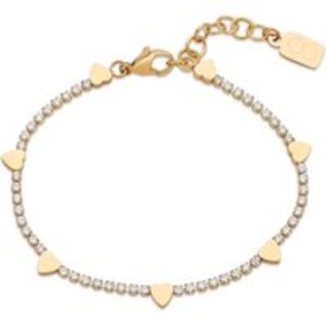 Over & Over Gold Stainless Steel Heart Tennis Bracelet – Gold