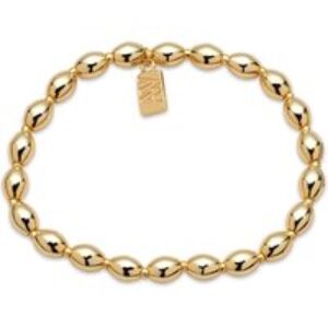 August Woods Gold Oval Beaded Stretch Bracelet – Gold