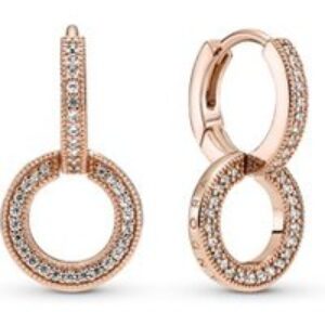 Pandora Rose Gold Glowing Double Hoop Earrings