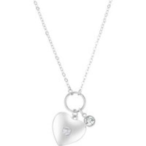 Karma Silver Heart Slide Ring Necklace – Silver