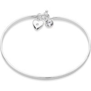 Karma Silver Heart T-Bangle – Silver