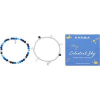 Karma Silver Blue Moons Charms Set of 2 Bracelets - Silver - Image 2