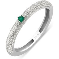 Argento Silver Inexperienced Stone Pavé Band Ring - 52 - Image 2