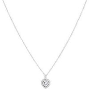 Argento Silver Crystal Heart Solitaire Necklace – One Size