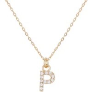 Argento Recycled Gold Letter Crystal Necklace – Letter P