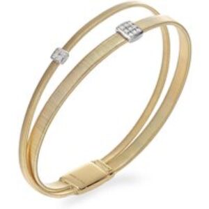 Marco Bicego 18ct Yellow Gold Masai 0.10ct Diamond Crossover Bangle BG732 B YW M5
