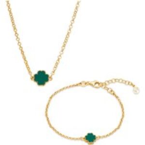 Argento Gold and Green Clover Set – Gold