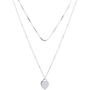 Argento Recycled Silver Layered Heart Necklace – 39cm