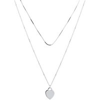 Argento Recycled Silver Layered Heart Necklace - 39cm - Image 2