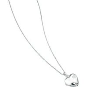 D for Diamond Silver Diamond-Set Center Locket