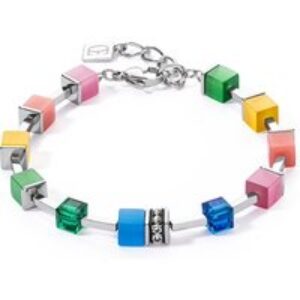 Coeur De Lion Silver GeoCube Iconic Natural Rainbow Bracelet – Silver