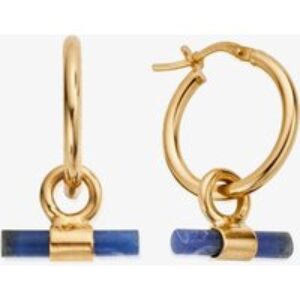 ChloBo Gold Plated Sodalite T-Bar Hoop Earrings GEH3397