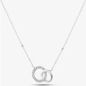 9ct White Gold Interlocking Circle Diamond Necklace PNE20029W