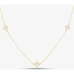 9ct Yellow Gold Mom Of Pearl Petal Necklace 1.19.1600