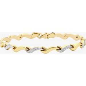 9ct Two-Tone Gold 19cm Diamond-Minimize Wave Bracelet 2.26.8162