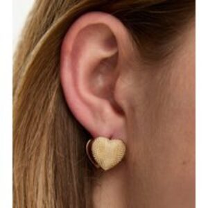 Gold Tone Double Sided Middle Earrings New Glance