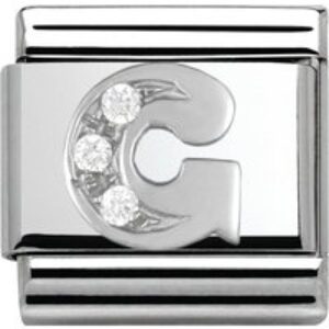Nomination Silver Cubic Zirconia Letter Attraction – G