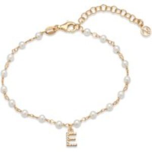 Argento Gold Letter Pearl Bracelet – E