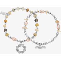 ChloBo Treasures Of Bali Peace And Steadiness Sterling Silver Blended Stone Set Of Two Bracelet SBSETAPS3538 - Image 2