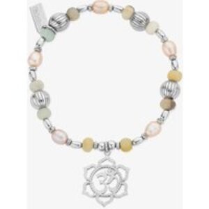 ChloBo Treasures Of Bali Divine Lotus Sterling Silver Combined Stone Beaded Appeal Bracelet SBAP3528