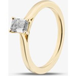 1888 Collection 9ct Yellow Gold 0.50ct Emerald Cut Diamond Solitaire Ring EPP01-9Y-0.50-H-SI2