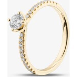 1888 Collection 9ct Yellow Gold 0.48ct Brilliant Cut Diamond Twist Solitaire Shoulder Set Ring RSP01-9Y-0.33-H-SI2