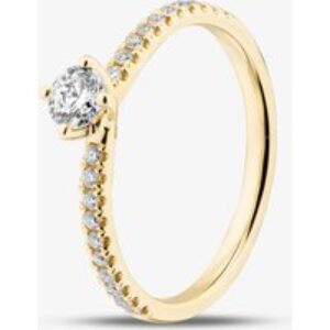 1888 Collection 9ct Yellow Gold 0.40ct Brilliant Cut Diamond Twist Solitaire Shoulder Set Ring RSP01-9Y-0.25-H-SI2