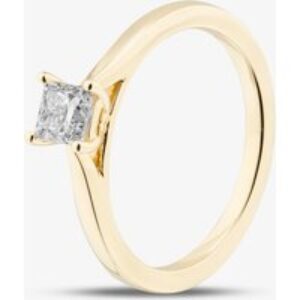 1888 Collection 9ct Yellow Gold 0.50ct Princess Cut Diamond Solitaire Ring PPP01-9Y-0.50-H-SI2