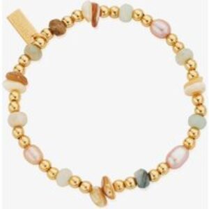 ChloBo Treasures Of Bali Radiant Success 18ct Yellow Gold Plated Multi Stone Beaded Bracelet GBCCAPS