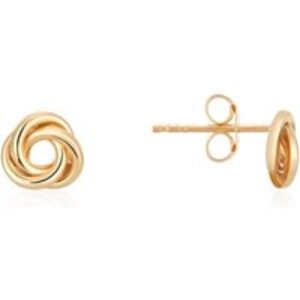 Argento 9ct Forged Gold 6mm Knot Stud Earrings – Gold