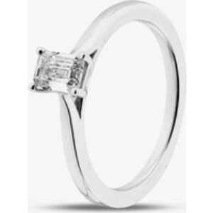 1888 Collection 9ct White Gold 0.50ct Emerald Cut Diamond Solitaire Ring EPP01-9W-0.50-H-SI2