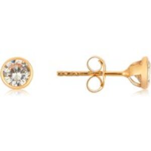 Argento 9ct Cast Gold 4mm Crystal Studs – Gold