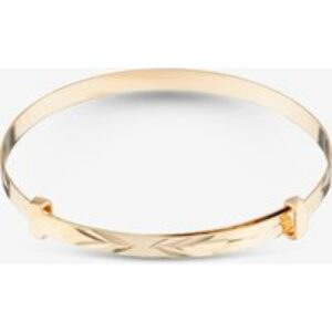 9ct Yellow Gold Diamond-Cut Expandable Child Bangle BN386