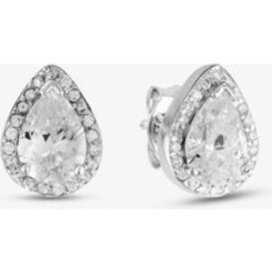Starbright Silver Pear-Cut Cubic Zirconia Halo Stud Earrings THB-01E (3A)