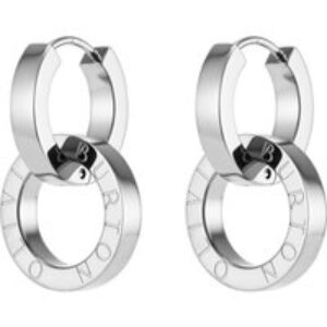 Olivia Burton Classic Honeycomb Toggle Silver Tone Hoop Earrings 24100274