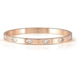 Nomination Lovely Bangles Rose Gold White Oval Crystal Small Bangle