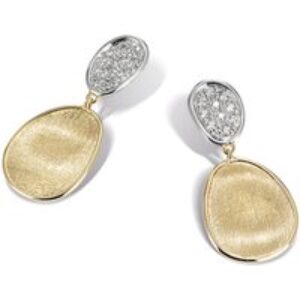 Marco Bicego Lunaria 18ct Yellow Gold 0.18ct Diamond Pave Leaf Earrings OB1751 B YW