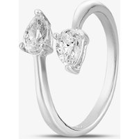 Starbright Silver Pear-Cut Cubic Zirconia Open Ring R699 3A (54) - Image 2