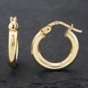 Pre-Owned 9ct Yellow Gold 17mm Simple Hoop Earrings 41172516
