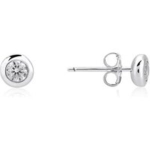 Argento Silver Simple Solitaire Stud Earrings