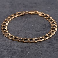 Pre-Owned 9ct Yellow Gold Square 8 Inch Curb Chain Bracelet 41081110 - Image 2