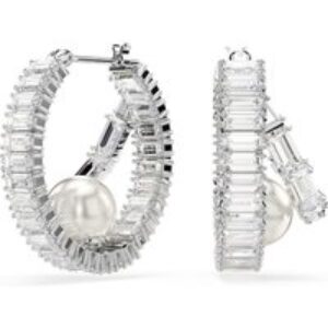 Swarovski Ariana Grande x Swarovski Baguette Crystal Pearl Hoop Earrings